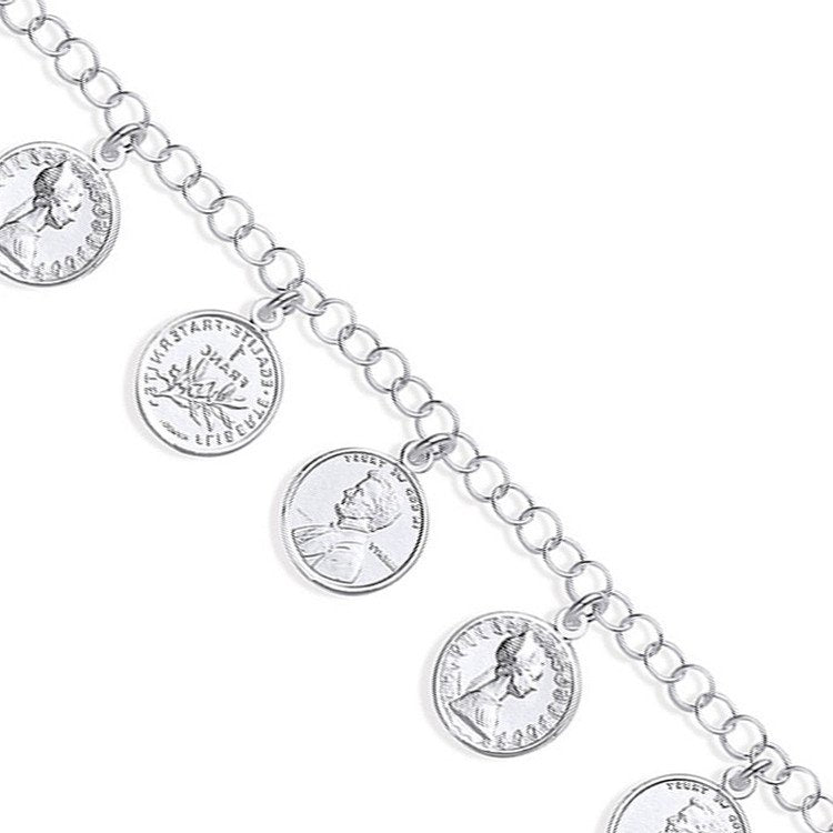 Silver 8 Coins Ladies Charm Bracelet - Fine Bracelet - Certified Authentic - Swiss Made – Luxury Jewellery by Imperial